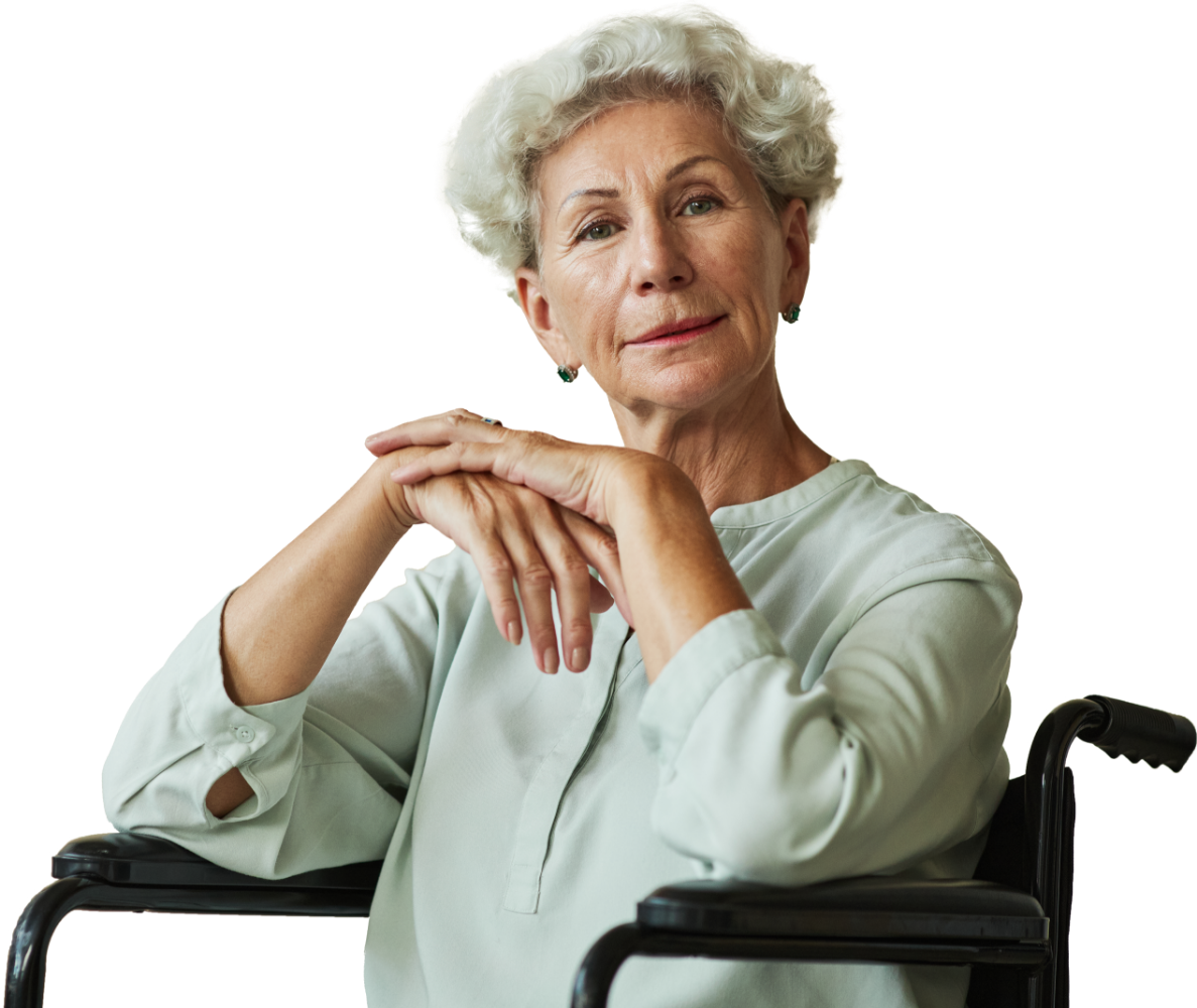 Elegant Senior Woman In Wheelchair