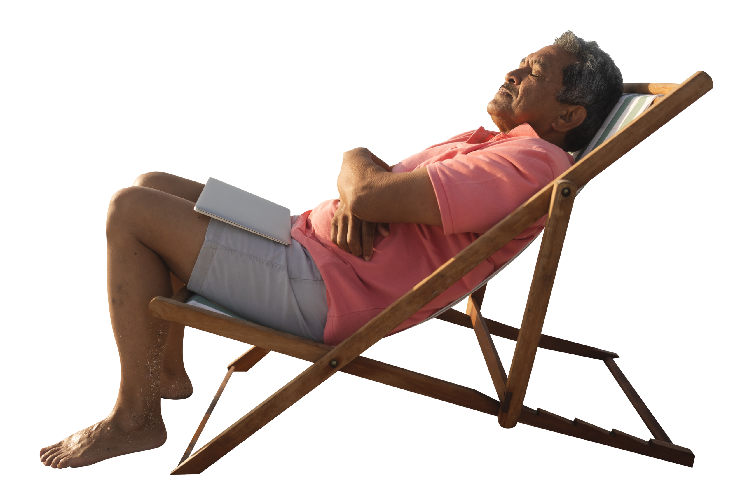 Man Relaxing On Beach Chair Original 3515819